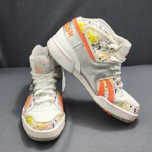 Reebok Sneakers Womens 8.5 Silver Splatter Pro Legacy Hip Hop Mid Shoes Trainers